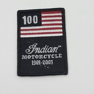 Vintage Indian Motorcycle 1901-2001 Embroidered Patch Iron-On Sew-On New